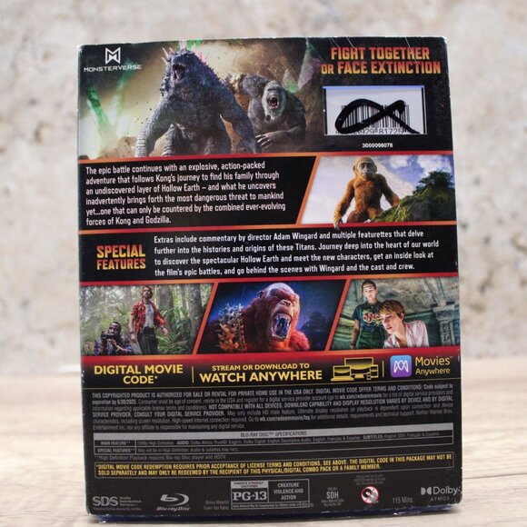 Godzilla x Kong: The New Empire [Blu-ray] DIGITAL CODE W/SLIPCOVER New Sealed - Picture 3 of 8